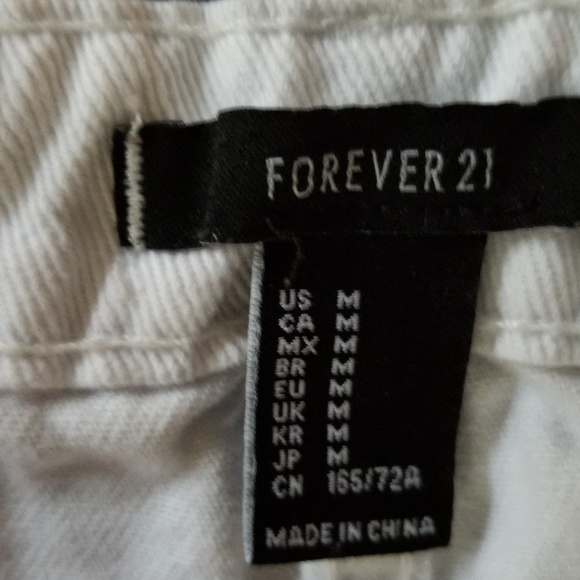 White Denim Distressed Shorts - Picture 2 of 2